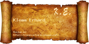 Klemm Erhard névjegykártya